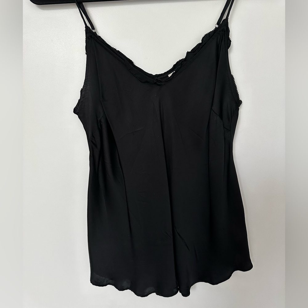 Aritzia Wilfred Black Silky Satin Cami Tank